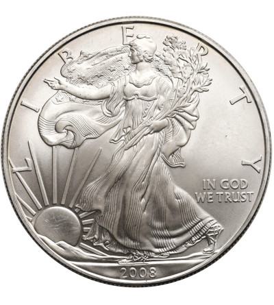 USA. 1 Silver Dollar 2008, American Eagle, Liberty walking - 1 Oz .999