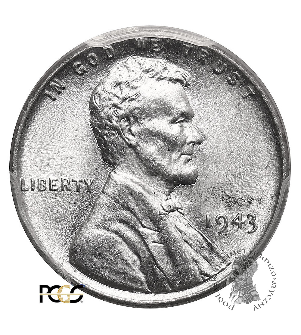 USA. Lincoln Cent 1943, Filadelfia - PCGS MS 64