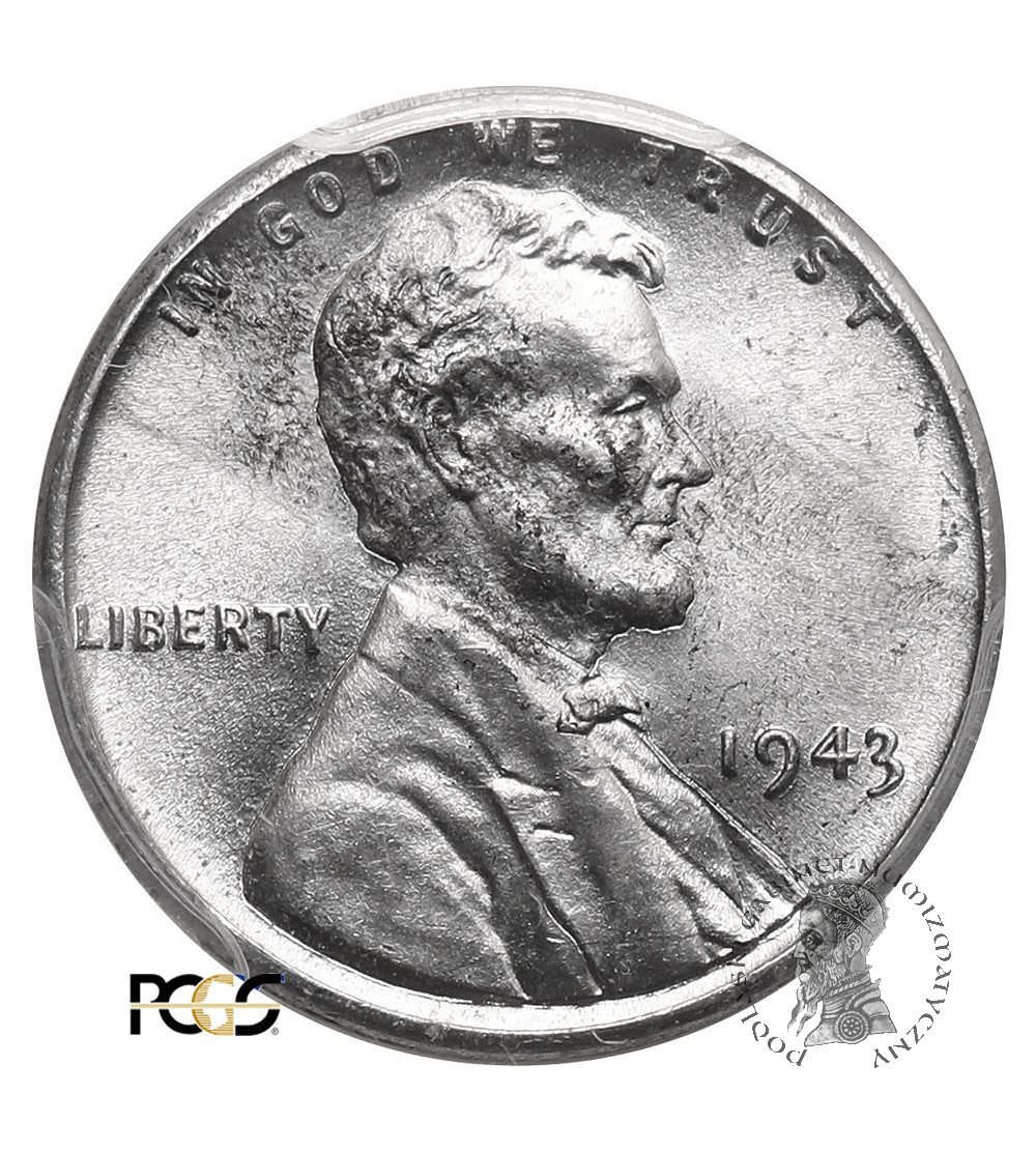 USA. Lincoln Cent 1943, Filadelfia - PCGS MS 64
