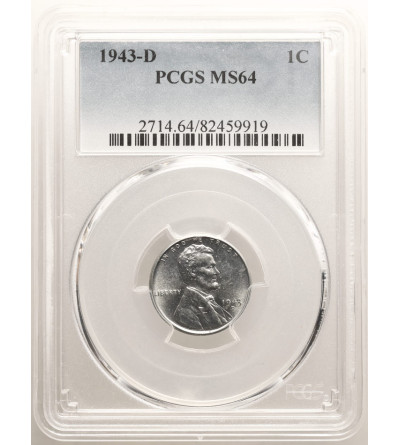 USA. Lincoln Cent 1943 D, Denver - PCGS MS 64