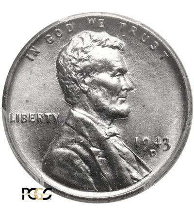 USA. Lincoln Cent 1943 D, Denver - PCGS MS 64