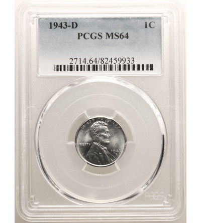 USA. Lincoln Cent 1943 D, Denver - PCGS MS 64