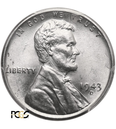 USA. Lincoln Cent 1943 D, Denver - PCGS MS 64