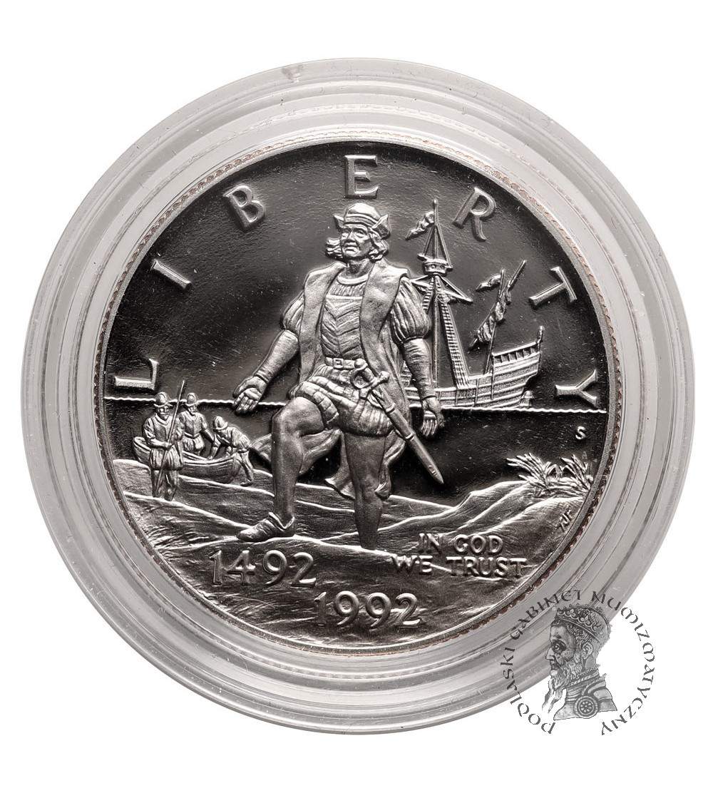 USA. 1/2 dolara 1992 S, San Francisco, 500 Rocznica Podróży Kolumba - Proof