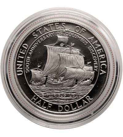 USA. 1/2 dolara 1992 S, San Francisco, 500 Rocznica Podróży Kolumba - Proof