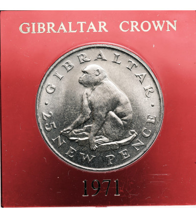 Gibraltar. Elżbieta II (1952-2022). 25 nowych pensów (Crown) 1971