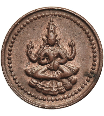 India - Pudukkottai. 1 Amman Cash ND (1886-1947 AD), Goddess Brihadhambaal, Calcutta Mint