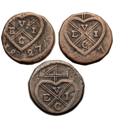 India British, Bombay Presidency. Set 3 x 1 Pice 1827, Bombay Mint