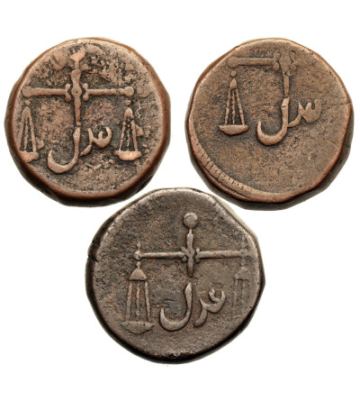 Indie Brytyjskie, Bombay. Zestaw, 3 x 1 Pice 1827, mennica Bombay