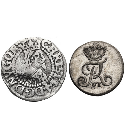 Dania. Zestaw 2 monet: 1/16 talara 1641, Glückstadt / 1 Skilling 1809, Altona