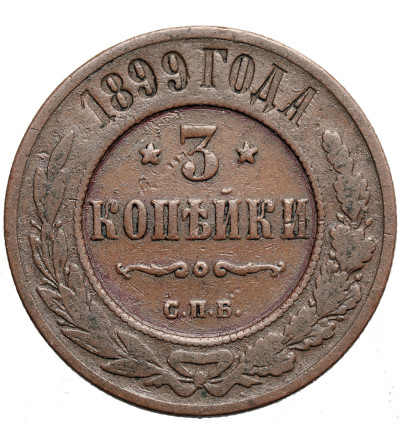 Rosja,  Mikołaj II 1894-1917. 3 kopiejki 1899 CПБ, St. Petersburg