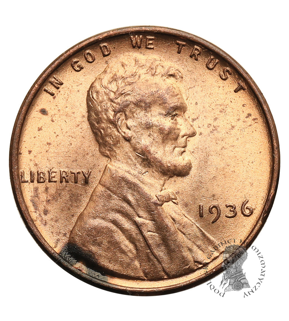 USA. Lincoln Cent 1936, Filadelfia, "Wheat Ears Reverse"