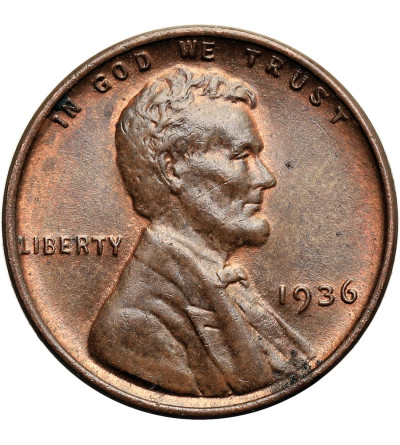 USA. Lincoln Cent 1936, Philadelphia, "Wheat Ears Reverse"