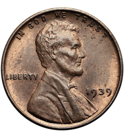 USA. Lincoln Cent 1939, Philadelphia, "Wheat Ears Reverse"