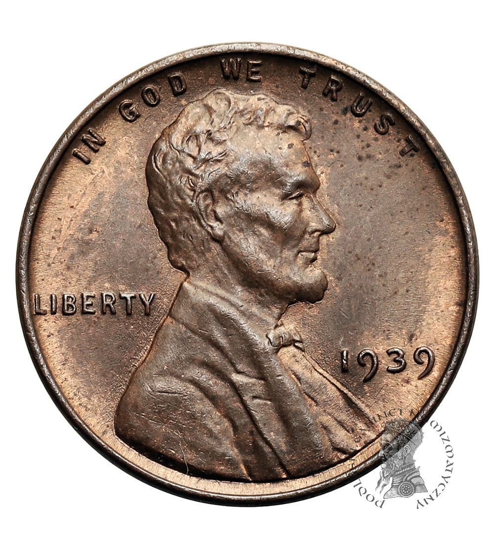 USA. Lincoln Cent 1939, Philadelphia, "Wheat Ears Reverse"