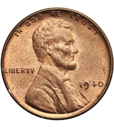 USA. Lincoln Cent 1940, Filadelfia, "Wheat Ears Reverse"