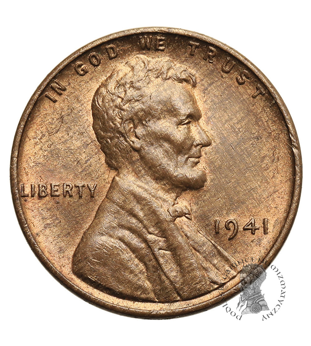 USA. Lincoln Cent 1941, Filadelfia, "Wheat Ears Reverse"