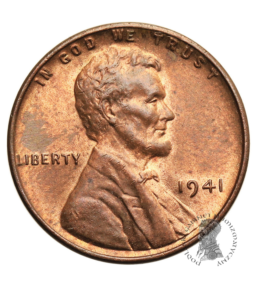 USA. Lincoln Cent 1941, Filadelfia, "Wheat Ears Reverse"