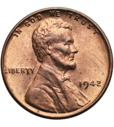 USA. Lincoln Cent 1942, Philadelphia, "Wheat Ears Reverse"