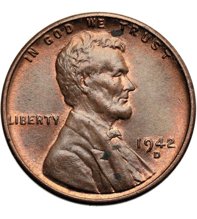 USA. Lincoln Cent 1942 D, Denver, "Wheat Ears Reverse"