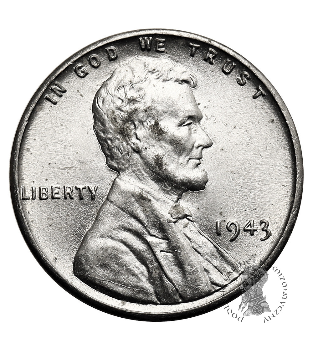 USA. Lincoln Cent 1943, Filadelfia, "Wheat Ears Reverse"