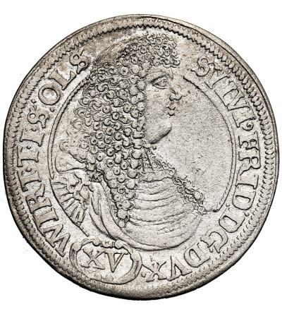 Śląsk. Księstwo Ziębicko-Oleśnickie, linia Wirtemberska. Sylwiusz Fryderyk. 15 krajcarów 1675 S-P, Oleśnica