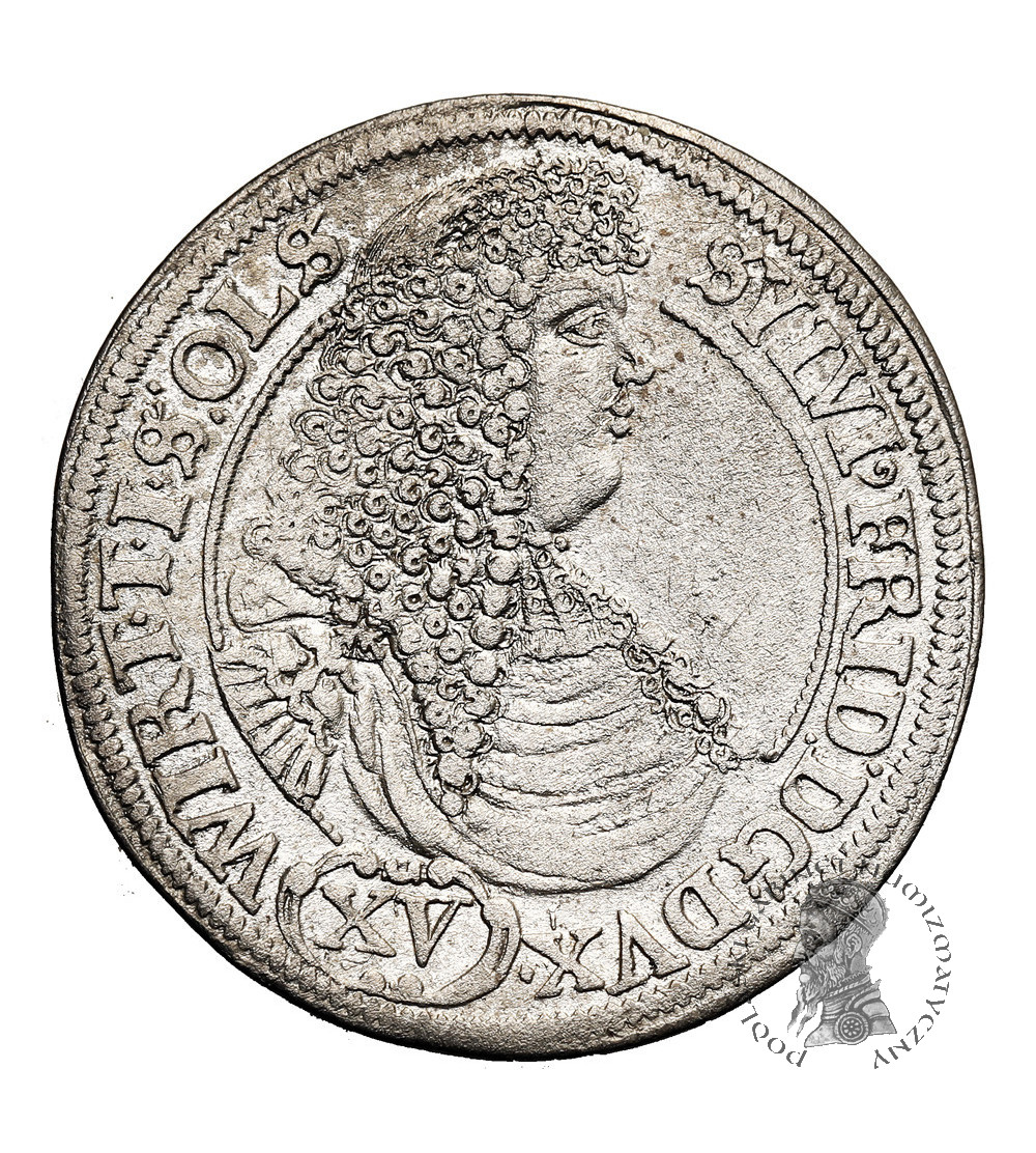 Silesia / Schlesien-Württemberg-Öls. Sylvius Friedrich, 1668-1697. 15 Kreuzer 1675 S-P, Olesnica (Öls) Mint