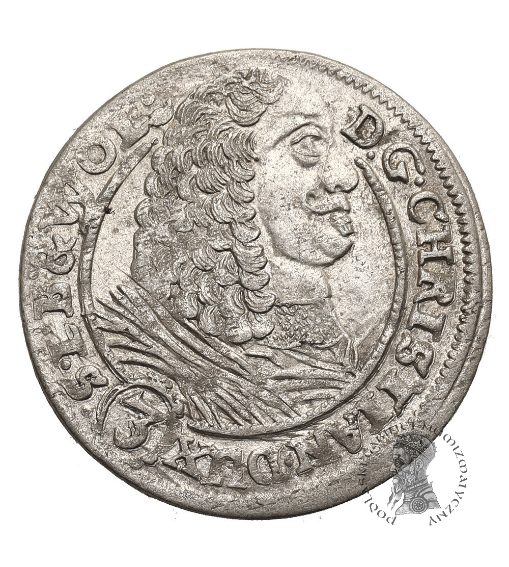Silesia / Schlesien, Duchy of Liegnitz-Brieg-Wohlau. Christian 1654-1672. 3 Kreuzer 1661 E-W, Brieg Mint