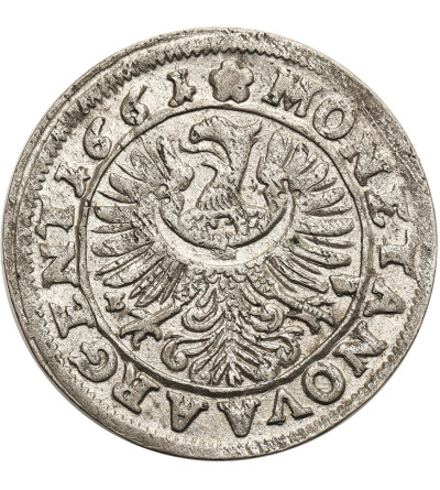 Śląsk, Księstwo Legnicko-Brzesko-Wołowskie. Chrystian Wołowski, 1654-1672. 3 krajcary 1661 E-W, Brzeg