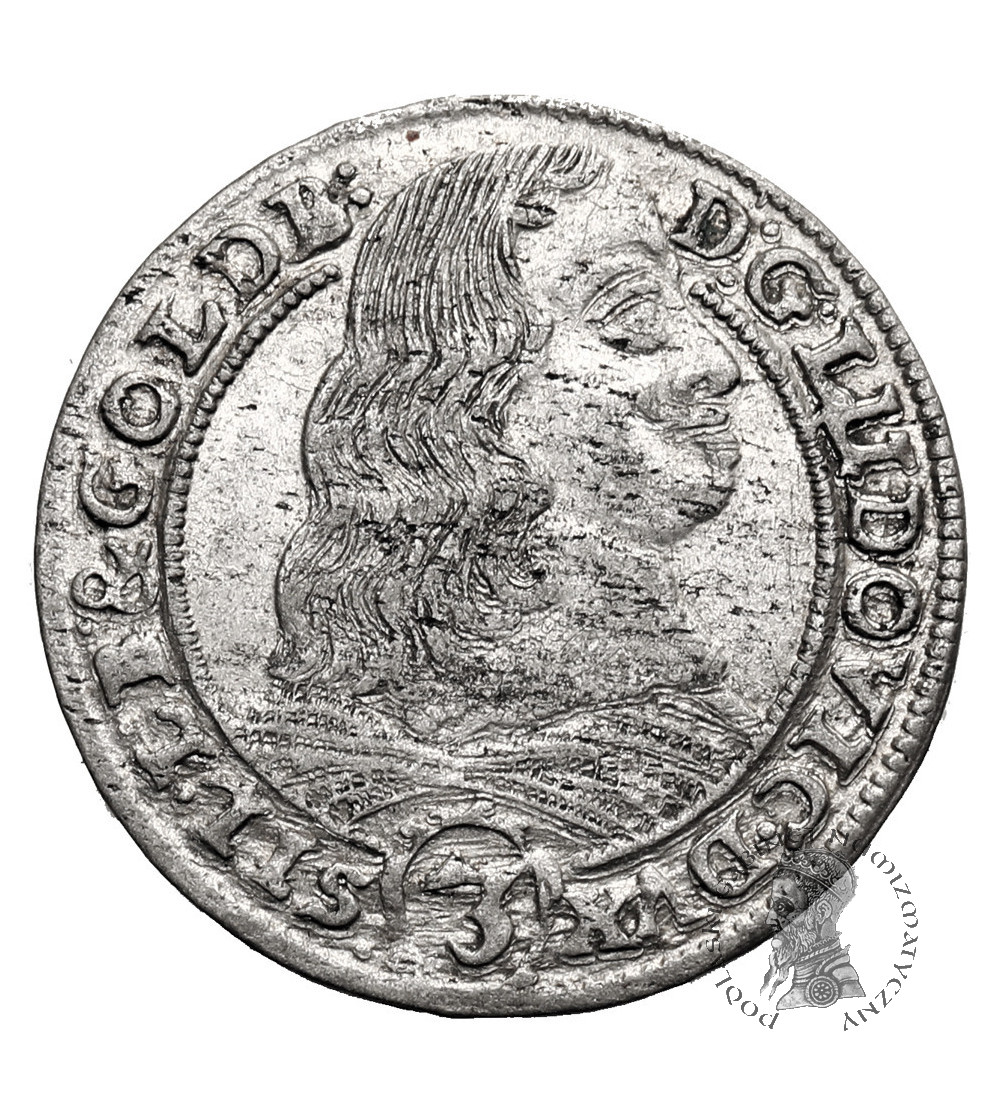 Silesia / Schlesien, Duchy of Liegnitz-Brieg-Wohlau. Ludwig IV. von Liegnitz, 1654-1663. 3 Kreuzer 1660 E-W, Brieg Mint