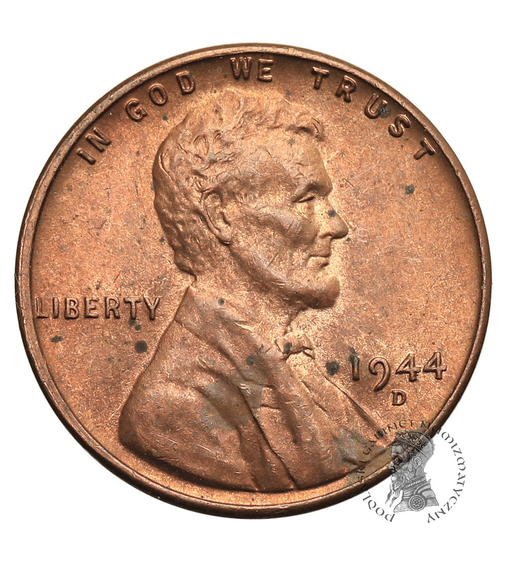 USA. Lincoln Cent 1944 D, Denver, "Wheat Ears Reverse"