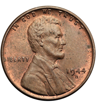 USA. Lincoln Cent 1944 D, Denver, "Wheat Ears Reverse"