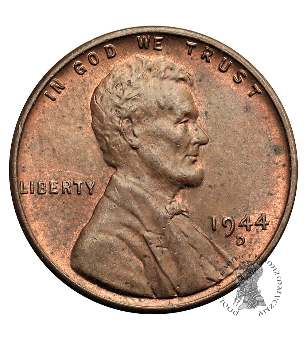 USA. Lincoln Cent 1944 D, Denver, "Wheat Ears Reverse"