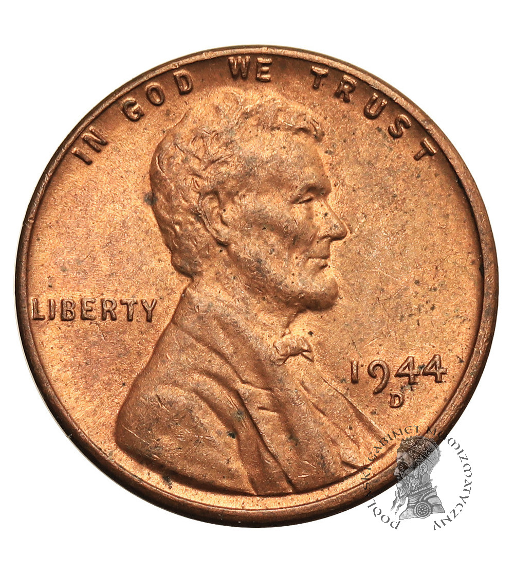USA. Lincoln Cent 1944 D, Denver, "Wheat Ears Reverse"