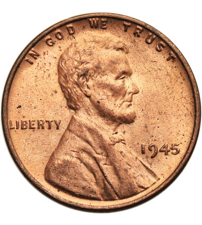 USA. Lincoln Cent 1945, Filadelfia, "Wheat Ears Reverse"