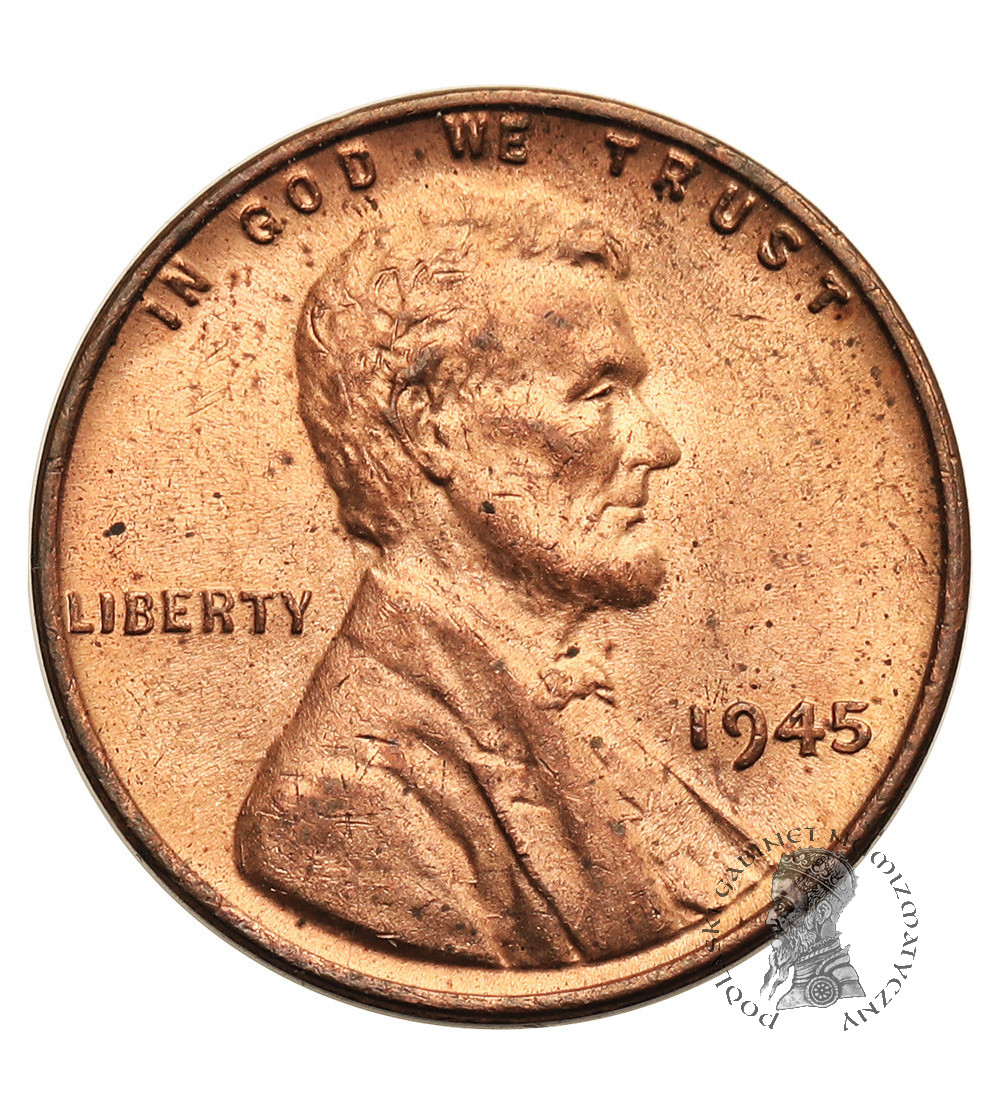 USA. Lincoln Cent 1945, Filadelfia, "Wheat Ears Reverse"