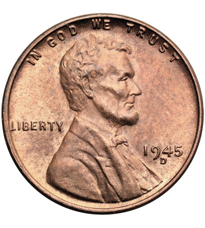 USA. Lincoln Cent 1945 D, Denver, "Wheat Ears Reverse"