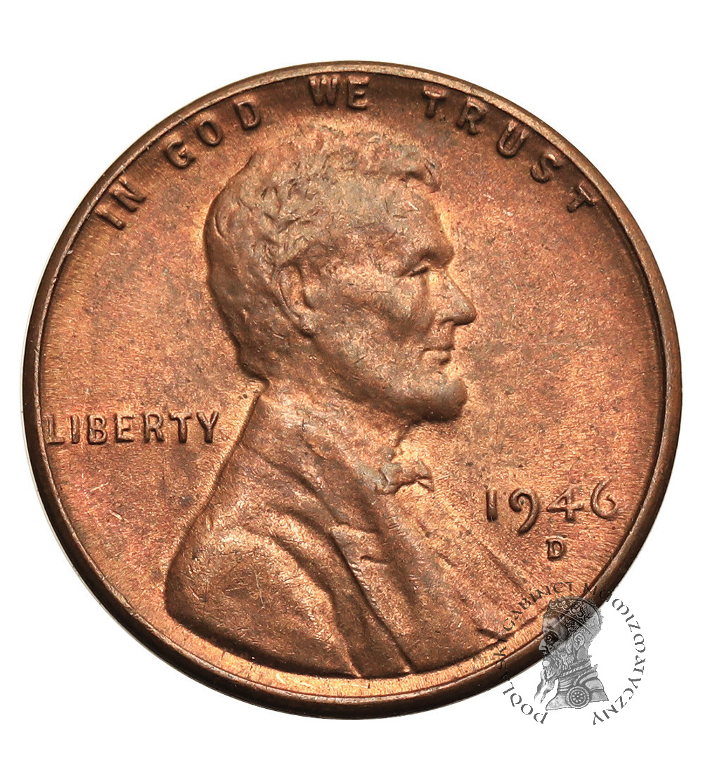 USA. Lincoln Cent 1946 D, Denver, "Wheat Ears Reverse"