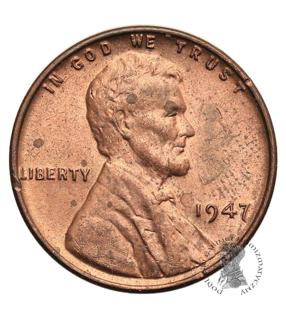 USA. Lincoln Cent 1947, Filadelfia, "Wheat Ears Reverse"