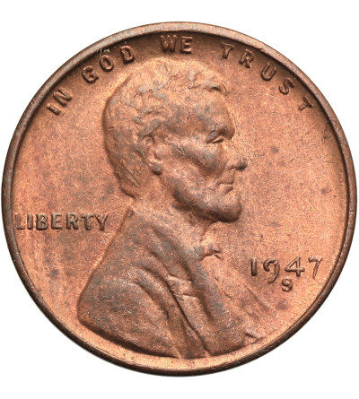 USA. Lincoln Cent 1947 S, San Francisco, "Wheat Ears Reverse"