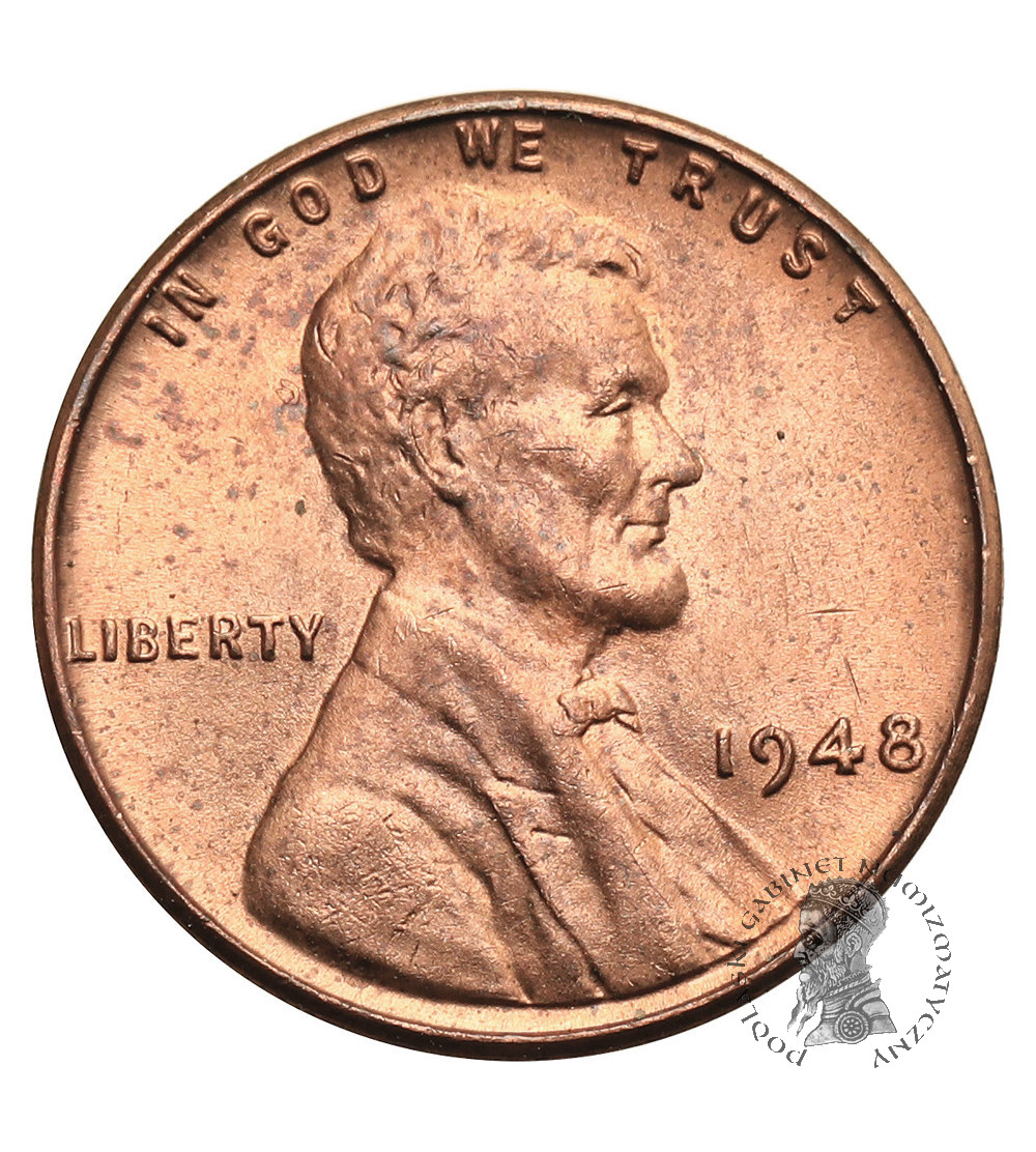 USA. Lincoln Cent 1948, Filadelfia, "Wheat Ears Reverse"