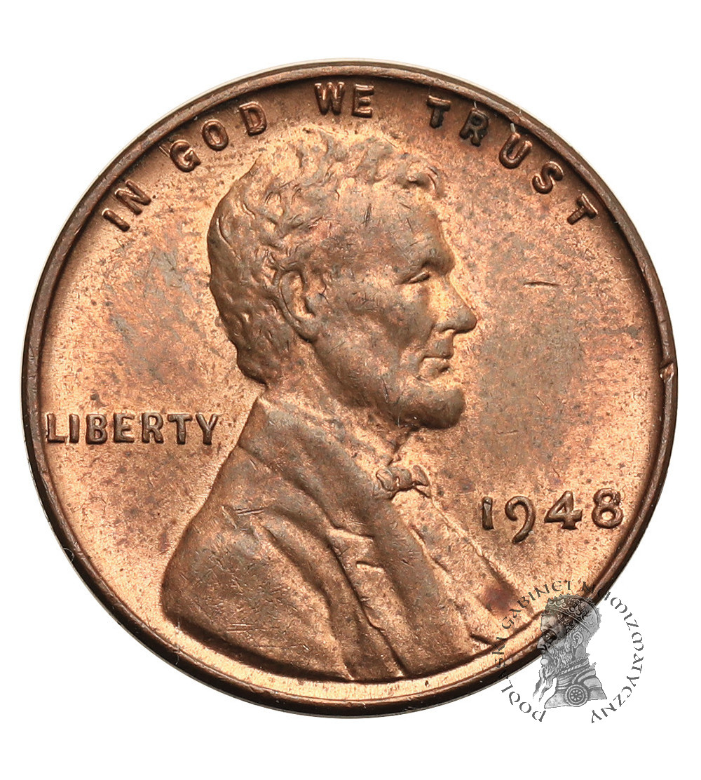USA. Lincoln Cent 1948, Filadelfia, "Wheat Ears Reverse"