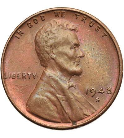 USA. Lincoln Cent 1948 S, San Francisco, "Wheat Ears Reverse"