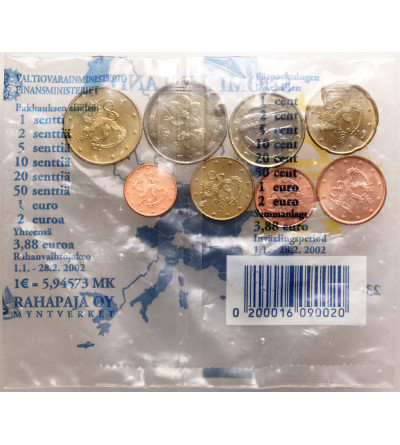 Finland. Official Euro 1999-2001 Starter Set, First Euro Coins - set of 8