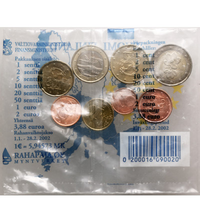 Finlandia. Oficjalny Zestaw Startowy Euro 1999-2001, Pierwsze Monety Euro - zestaw 8 sztuk