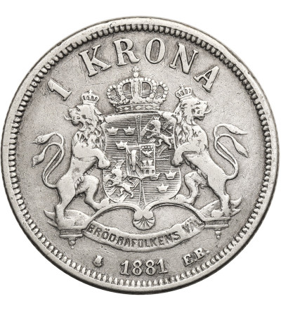 Szwecja, Oskar II (1872-1907). 1 korona 1881 EB, Kungsholmen