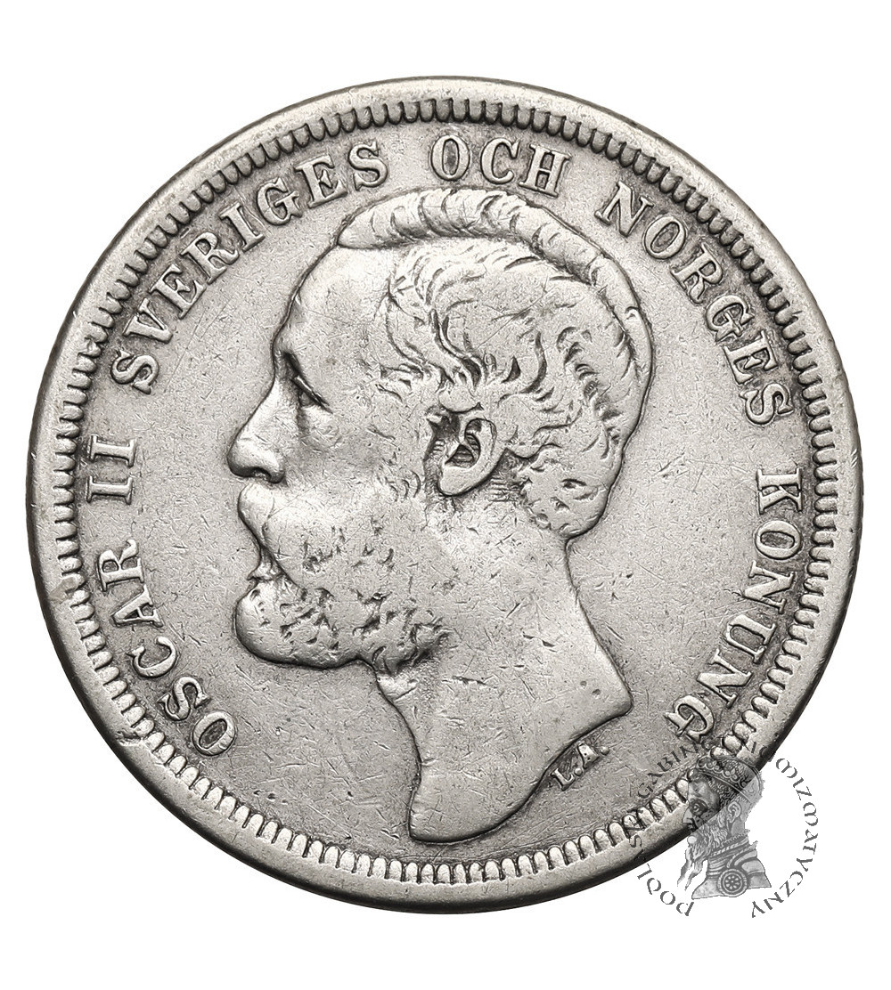 Szwecja, Oskar II (1872-1907). 1 korona 1881 EB, Kungsholmen