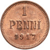 Finlandia, (wojna domowa). 1 Penni 1917, orzeł bez korony (emisja Kiereńskiego)