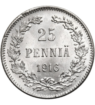 Finland, (Russian occupation). 25 Pennia 1916 S, Nicholas II 1894-1917