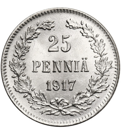 Finlandia, (wojna domowa). 25 Pennia 1917, orzeł bez korony (emisja Kiereńskiego)